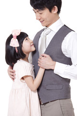 Happy father and daughter