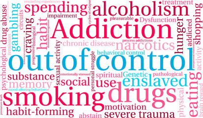 Fototapeta premium Out Of Control Word Cloud on a white background. 