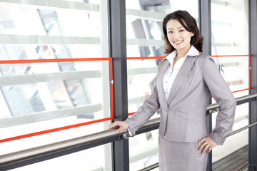 Portrait of businesswoman at the airport