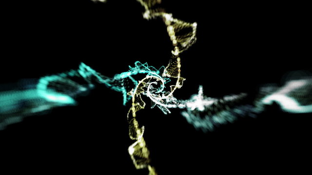 Spiralling animation of particles like tunnel or DNA