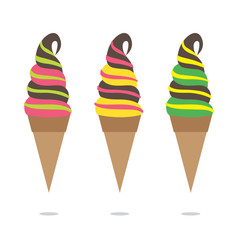 Colorful Ice Cream Cone.