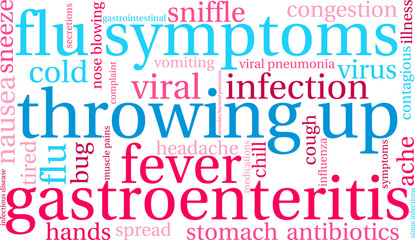 Throwing Up Word Cloud on white background. 