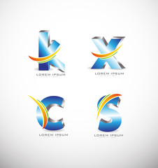 Fototapeta na wymiar 3d Letter logo icon