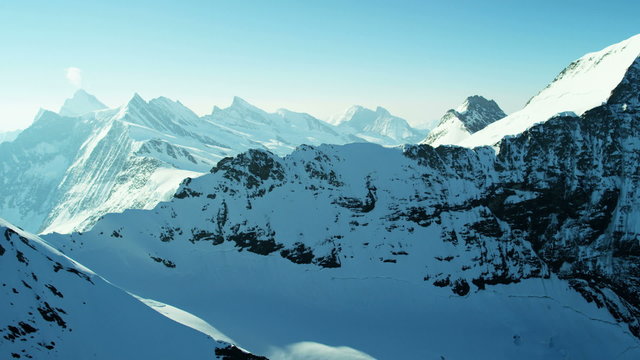 Aerial Switzerland Grindelwald Eiger mountain summit Alps  