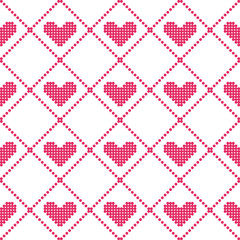 Vector seamless pattern with hearts. Seamless background.