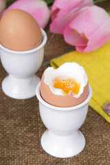 Easter breakfast - soft boiled eggs