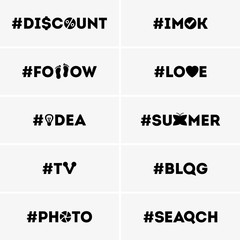 Words with hashtags