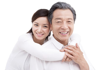 Portrait of happy daughter and father