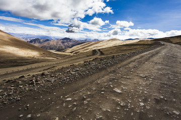 Mountain road in Tibet, China