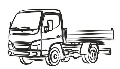Delivery truck, sketch.