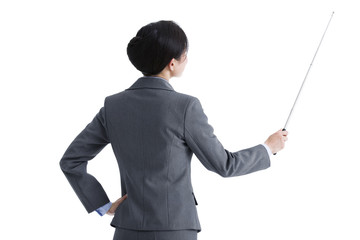 Businesswoman giving lecture