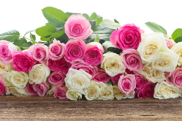 pink and white  roses 