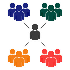 Teamwork icons in the style of a control plane