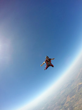 Skydiver in action