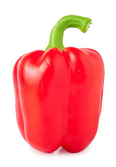 Fresh red peppers on white background