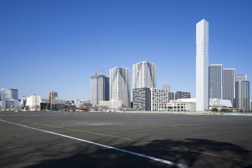 Fototapeta premium 2020年東京オリンピック選手村建設地から望む 晴海高層ビル マンション群