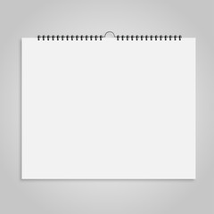 Calendar sheet of paper on a gray background