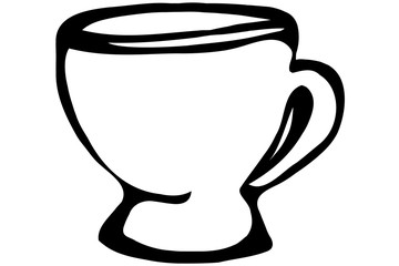 sketch of a porcelain coffee cup