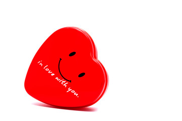 Valentines Day background with hearts smile and message in love