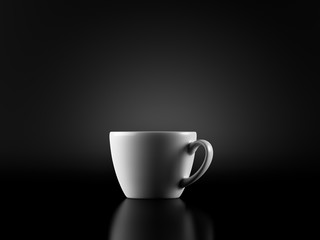 White Cup isolated on Black Bckground