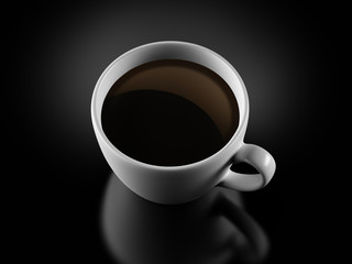 White Cup isolated on Black Bckground