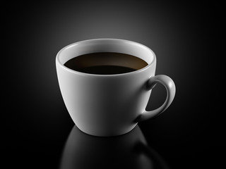 White Cup isolated on Black Bckground