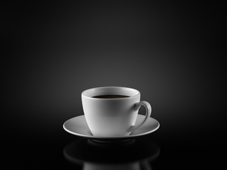 White Cup isolated on Black Bckground