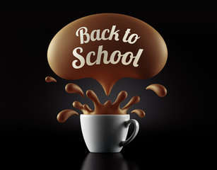 High Resolution Back to School Splash Cup Concept.