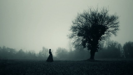 Horror scene of a scary woman