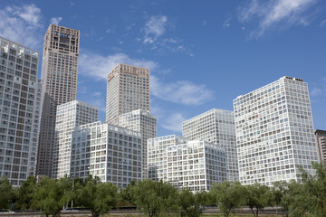 Fototapeta na wymiar Beijing, China Downtown Buildings