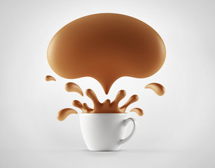 High Resolution Coffee Splash Art Design with Copy Space