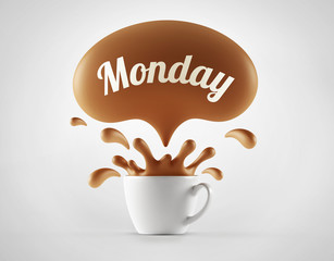 High Resolution Monday Splash Cup Concept.