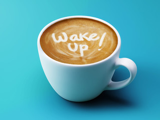 Wake Up Coffee Cup Concept