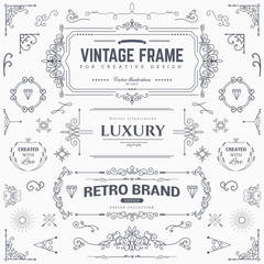 Collection of vintage vector patterns.