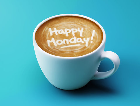 Happy Monday Coffee Cup Concept