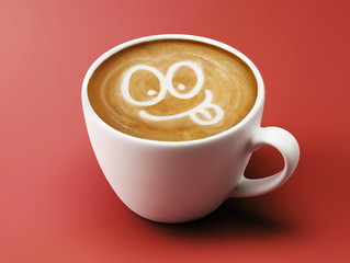 Face Laughing Coffee Cup Concept