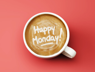 Happy Monday Coffee Cup Concept