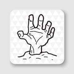 zombie hand doodle