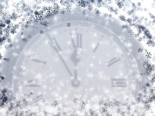 Fototapeta premium Winter Clock , Frozen Time Background