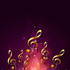 Bright Golden Music Notes