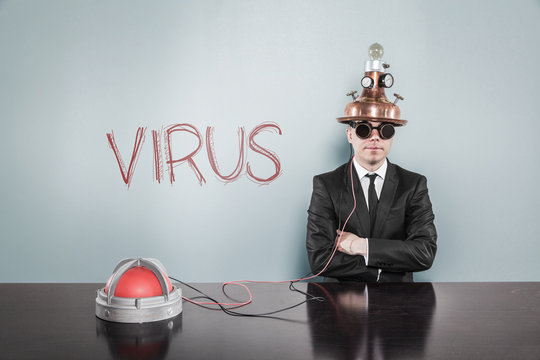 Virus concept with businessman