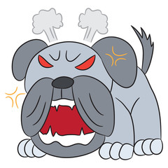 vector cartoon character bulldog angry