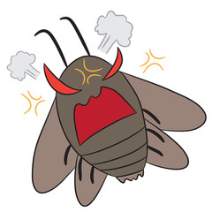 vector cartoon character cockroach angry