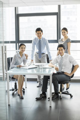 Portrait of young business people