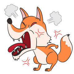 vector cartoon character fox angry