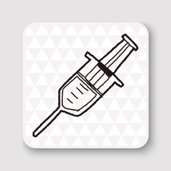 Syringes doodle drawing