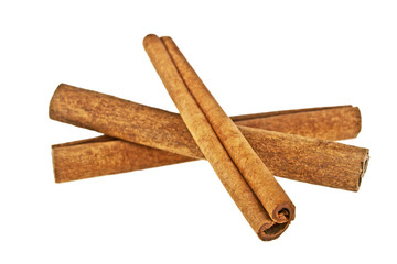 Cinnamon sticks isolated on white background
