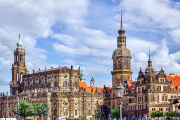 Fototapeta premium DRESDEN, GERMANY-SEPTEMBER 08, 2015 :Dresden Castle or Royal Pal