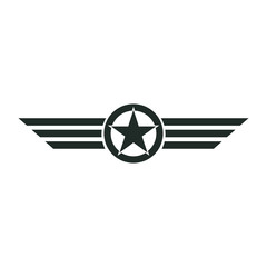 Badge and shield with wings icon © kokank13