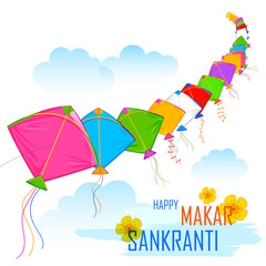 Makar Sankranti wallpaper with colorful kite